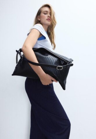 Soft-Touch skulderveske med glidelåser