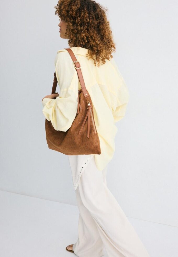 Soft-Touch skulderveske med glidelåser