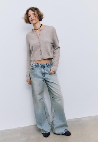 Soft-Touch strikket cardigan med knapper