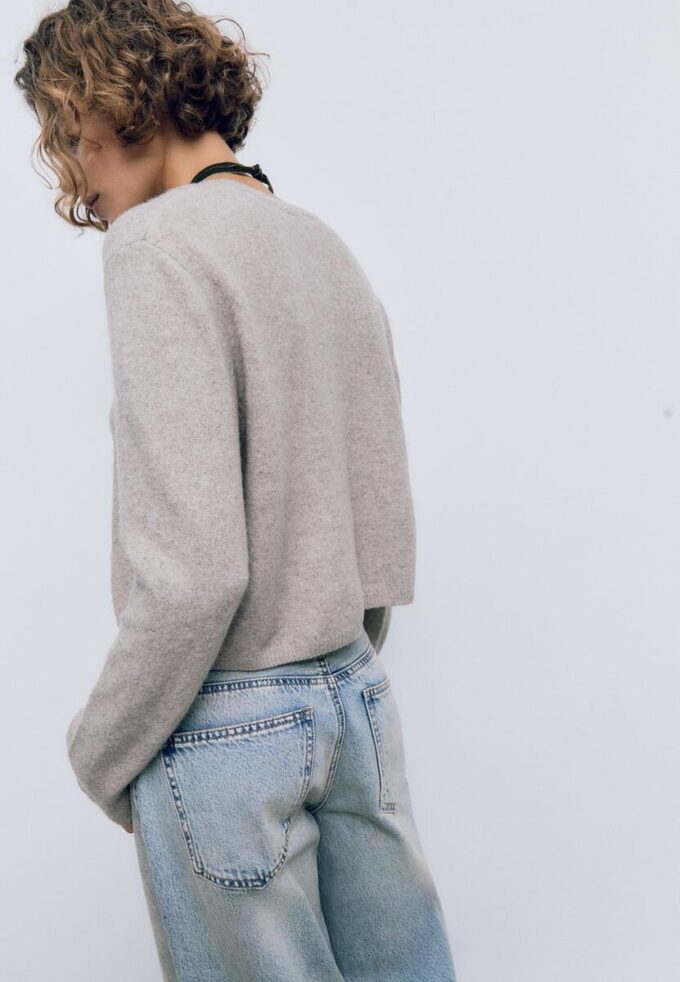Soft-Touch strikket cardigan med knapper