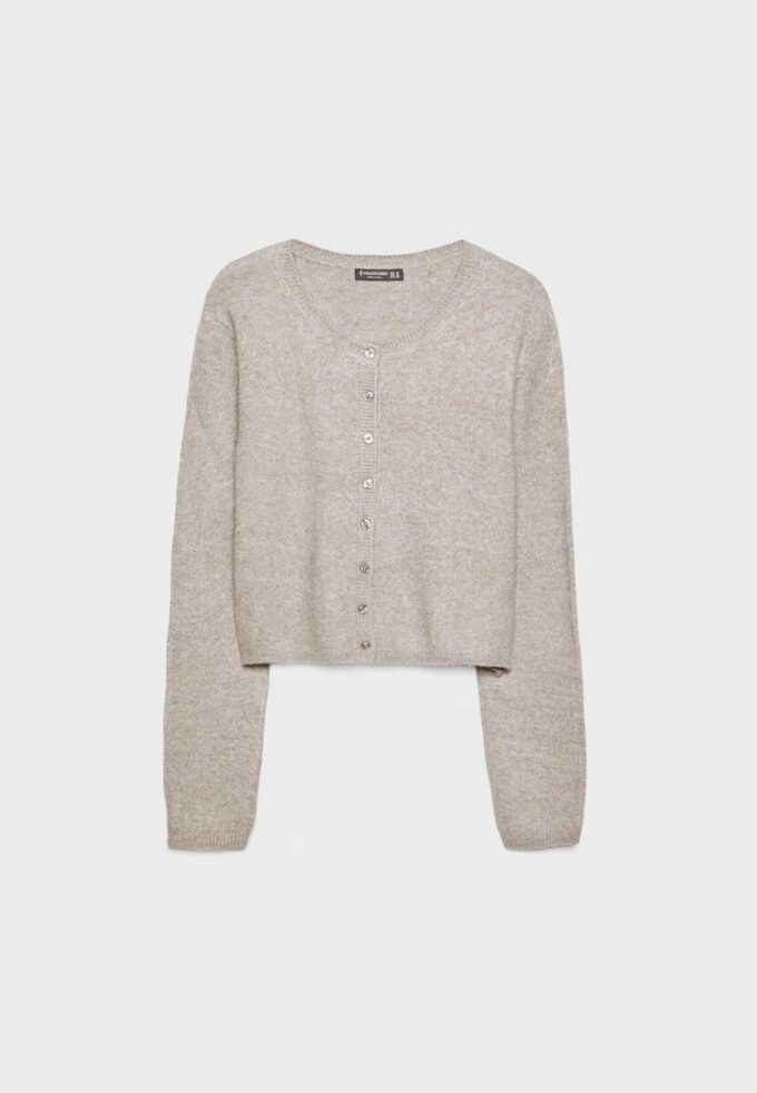 Soft-Touch strikket cardigan med knapper