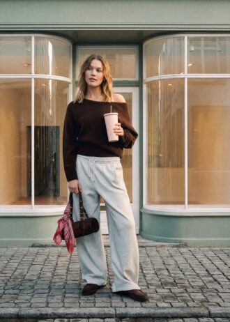 Soft-Touch strikket genser med båthals