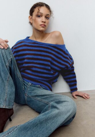 Soft-Touch strikket genser med båthals