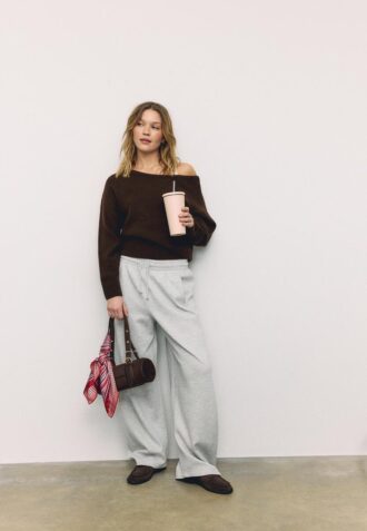 Soft-Touch strikket genser med båthals