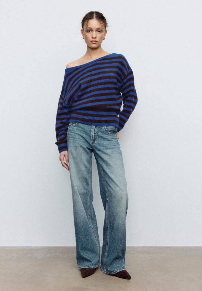 Soft-Touch strikket genser med båthals