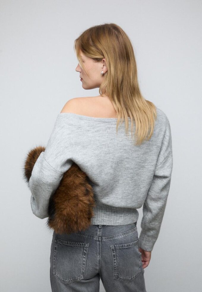 Soft-Touch strikket genser med båthals