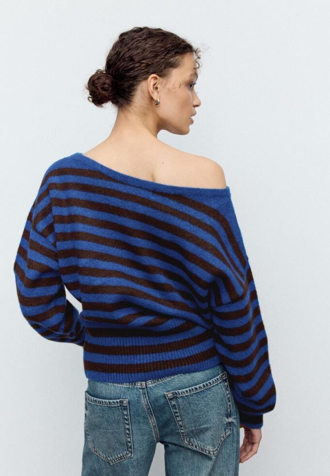 Soft-Touch strikket genser med båthals