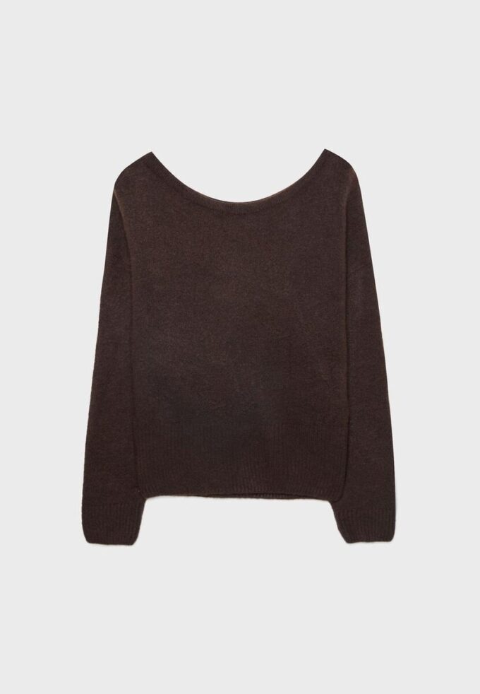 Soft-Touch strikket genser med båthals