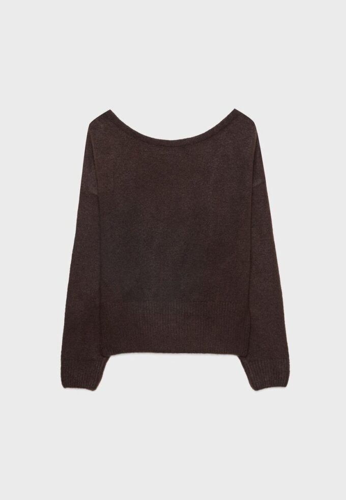 Soft-Touch strikket genser med båthals