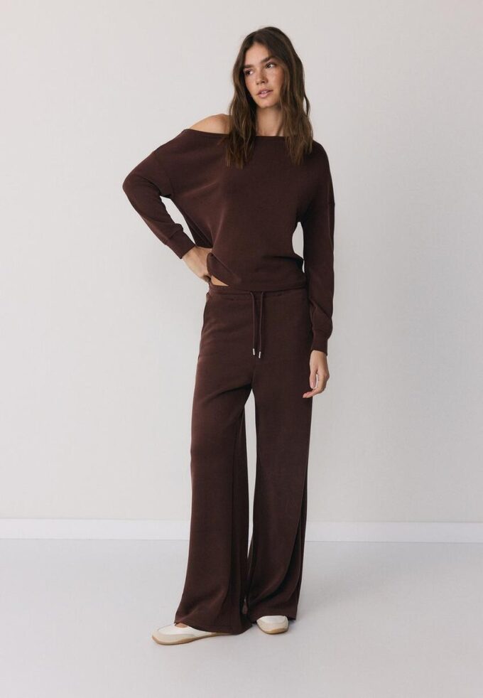 Soft-Touch-sweatshirt med bare skuldre