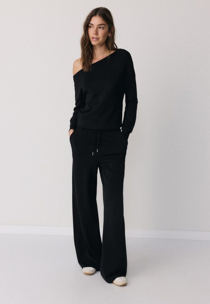 Soft-Touch-sweatshirt med bare skuldre