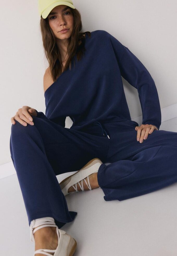 Soft-Touch-sweatshirt med bare skuldre