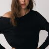 Soft-Touch-sweatshirt med bare skuldre