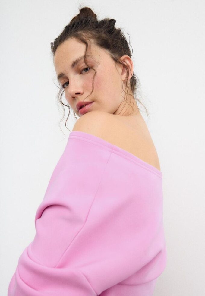 Soft-Touch-sweatshirt med bare skuldre