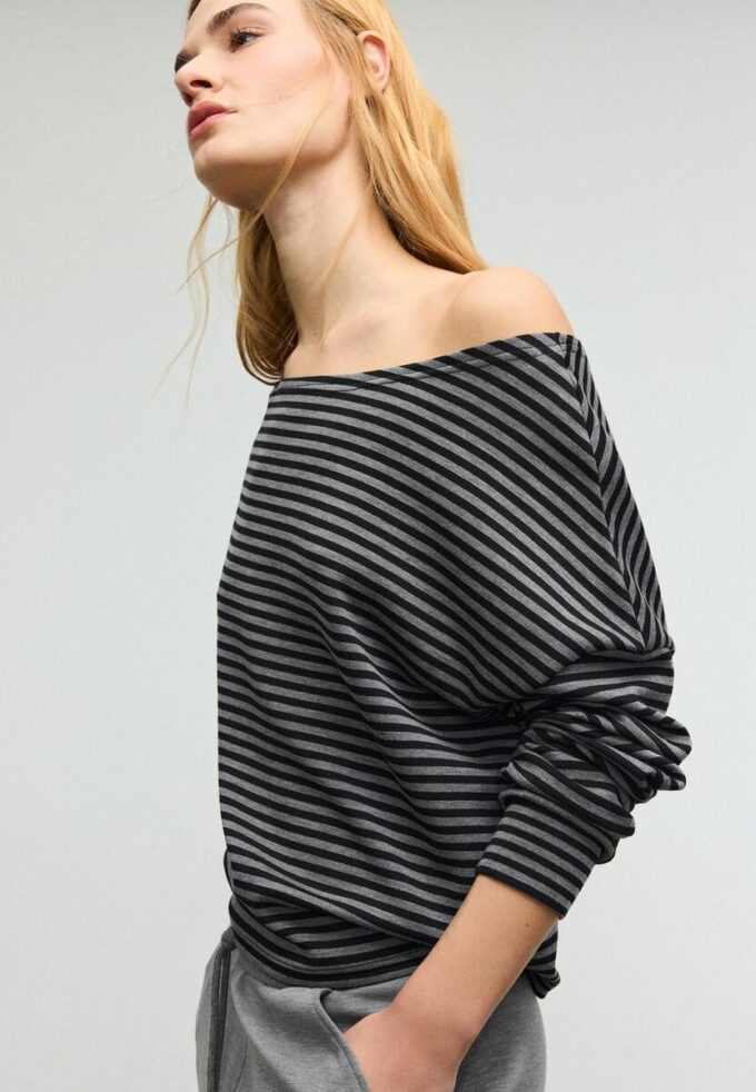 Soft-Touch-sweatshirt med bare skuldre