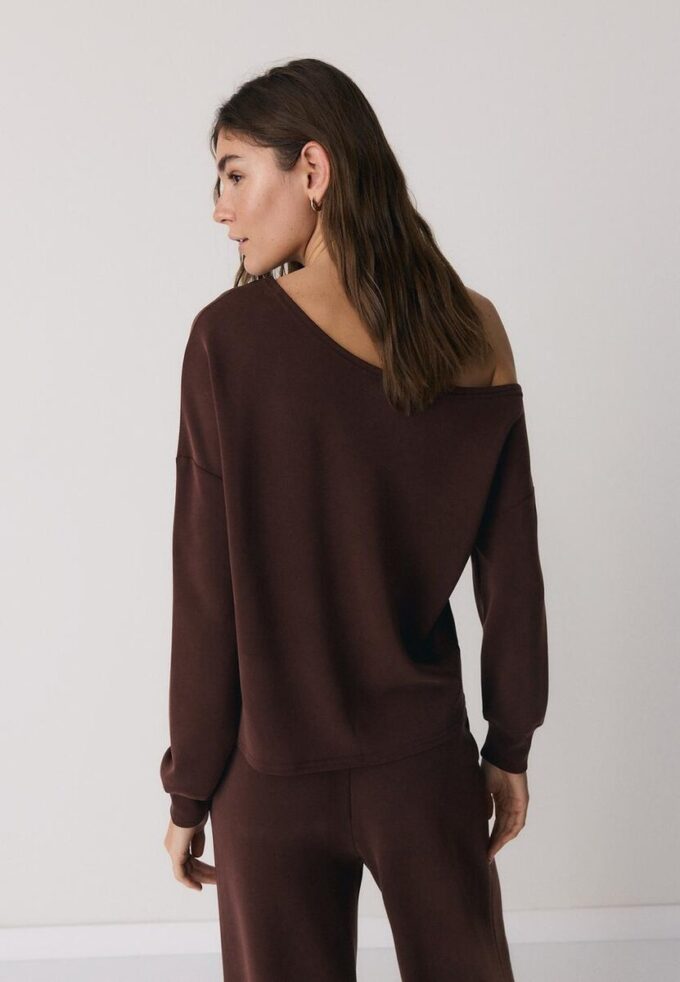Soft-Touch-sweatshirt med bare skuldre