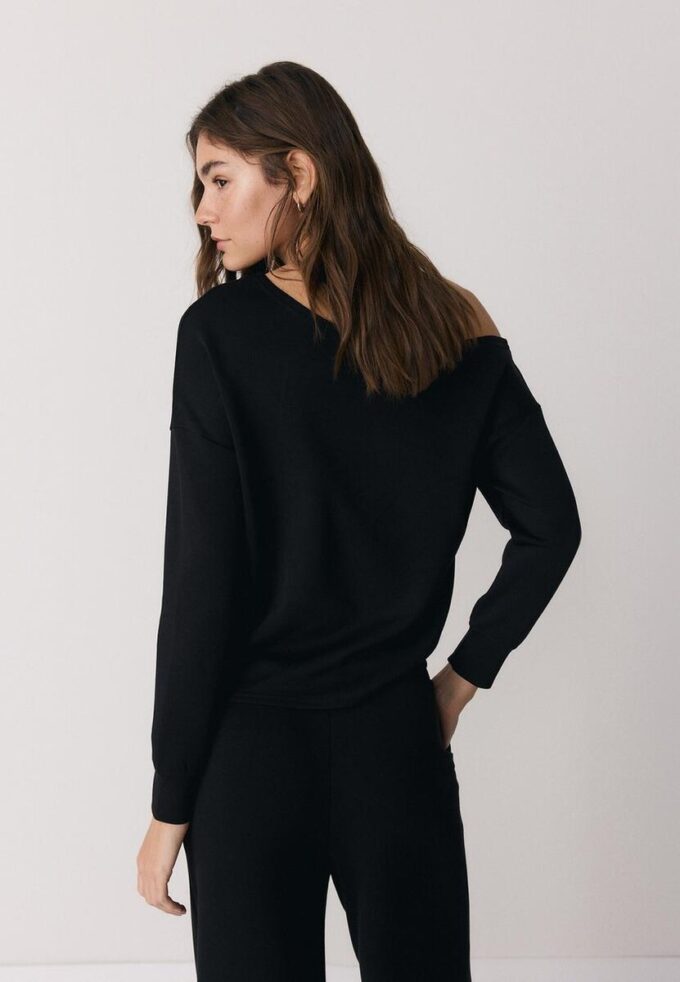 Soft-Touch-sweatshirt med bare skuldre
