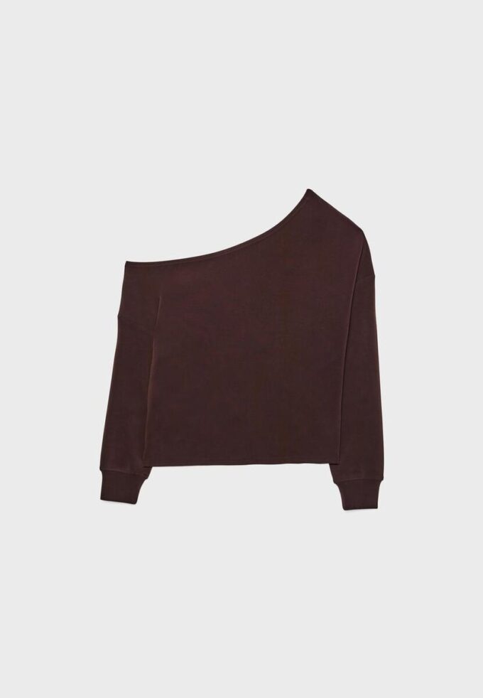 Soft-Touch-sweatshirt med bare skuldre