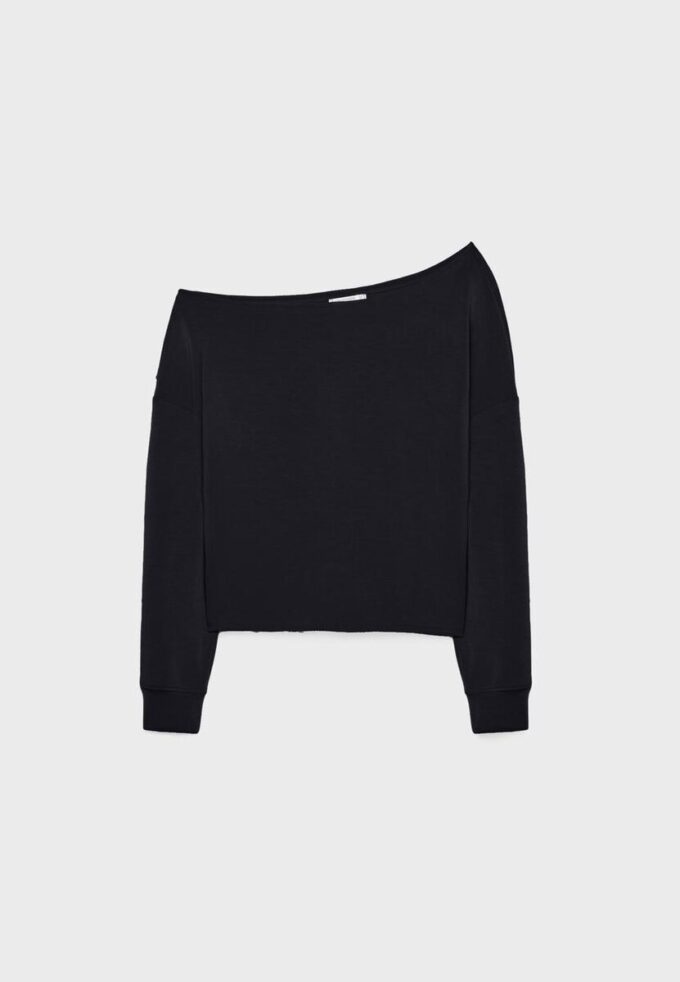 Soft-Touch-sweatshirt med bare skuldre