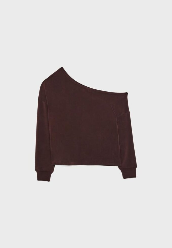 Soft-Touch-sweatshirt med bare skuldre