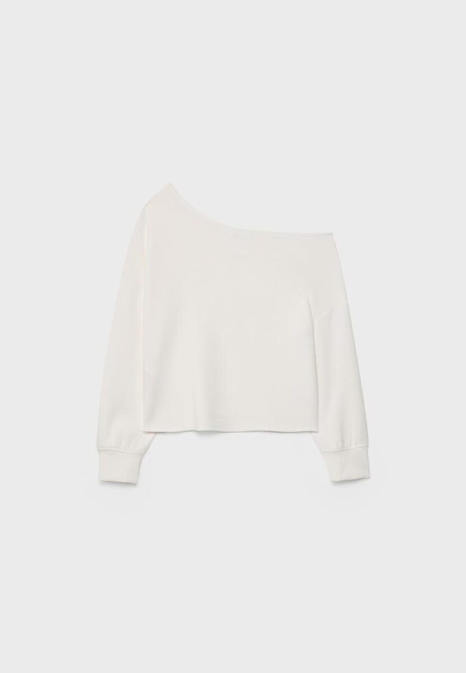 Soft-Touch-sweatshirt med bare skuldre