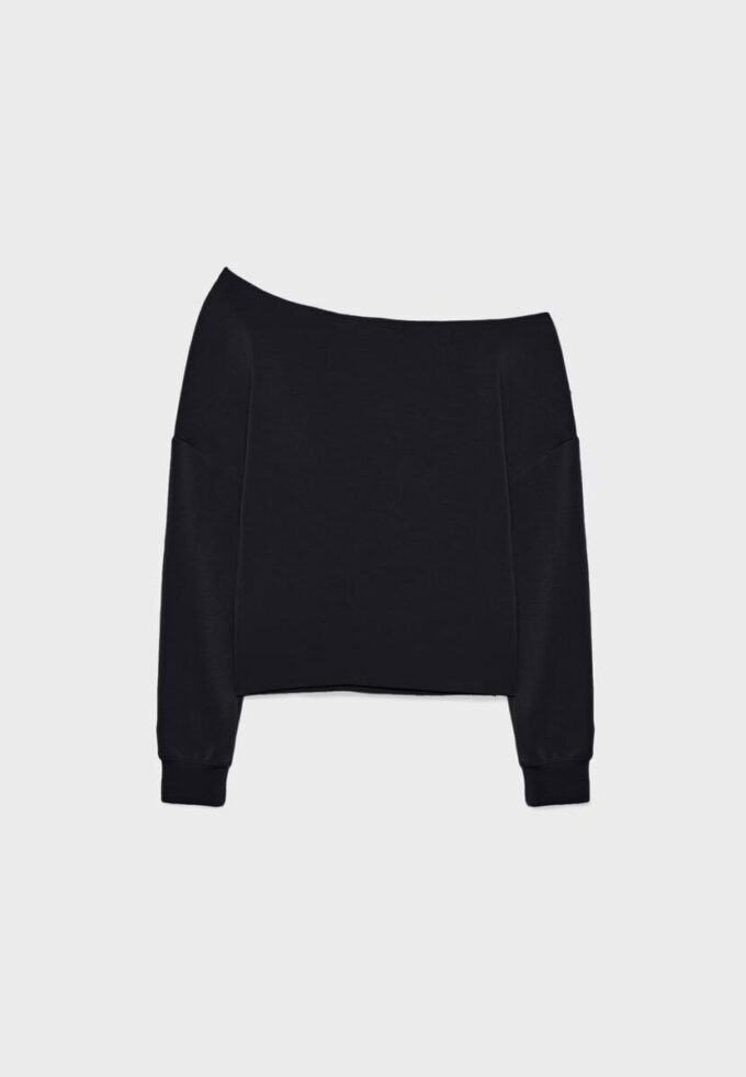 Soft-Touch-sweatshirt med bare skuldre