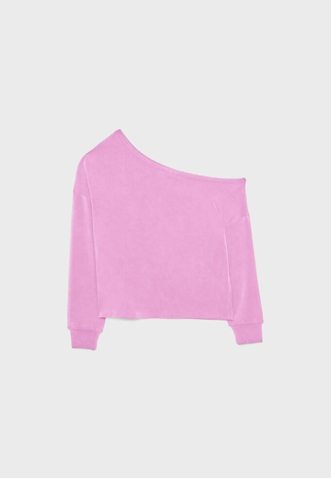 Soft-Touch-sweatshirt med bare skuldre