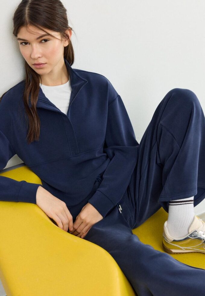 Soft-Touch-Sweatshirt med glidelås