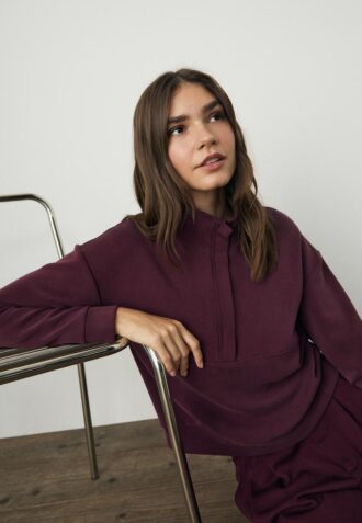 Soft-Touch-Sweatshirt med glidelås