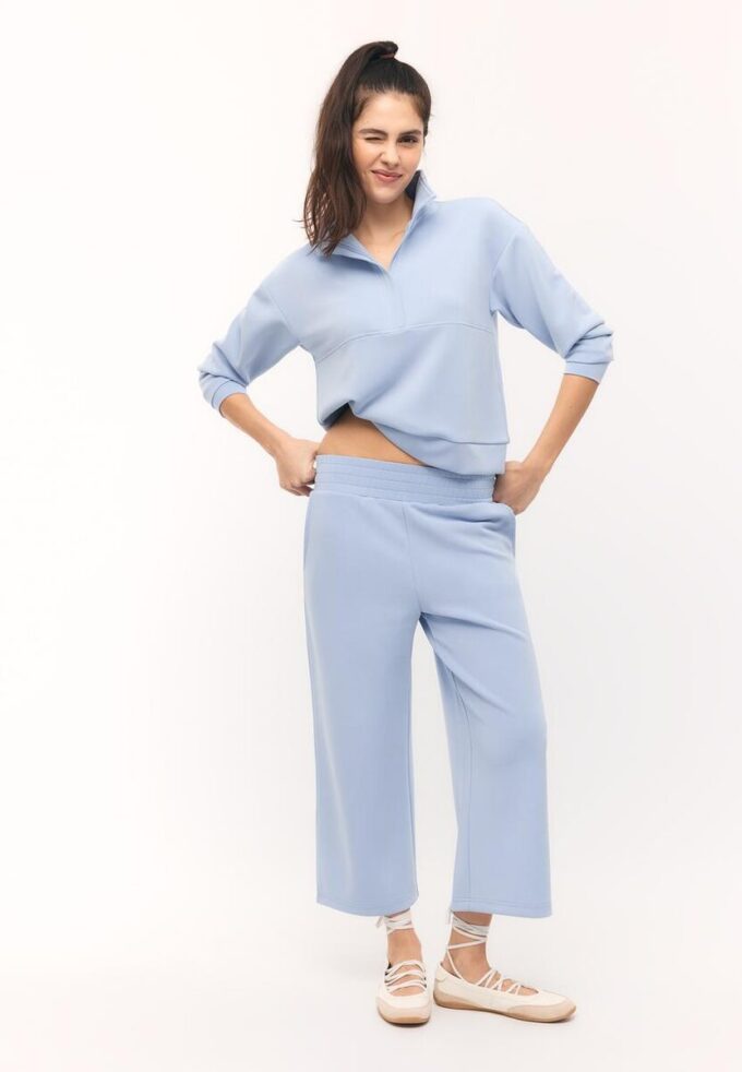 Soft-Touch-Sweatshirt med glidelås