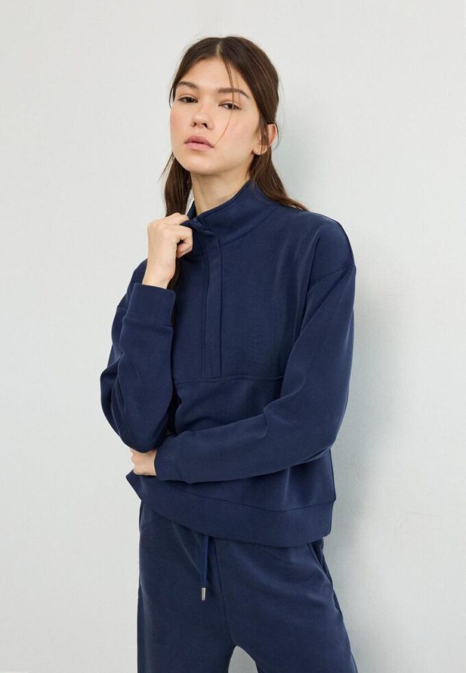 Soft-Touch-Sweatshirt med glidelås