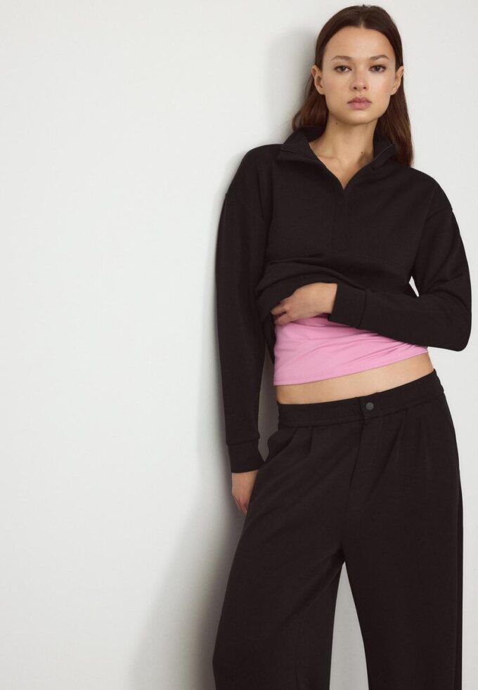 Soft-Touch-Sweatshirt med glidelås