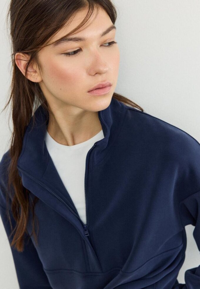 Soft-Touch-Sweatshirt med glidelås