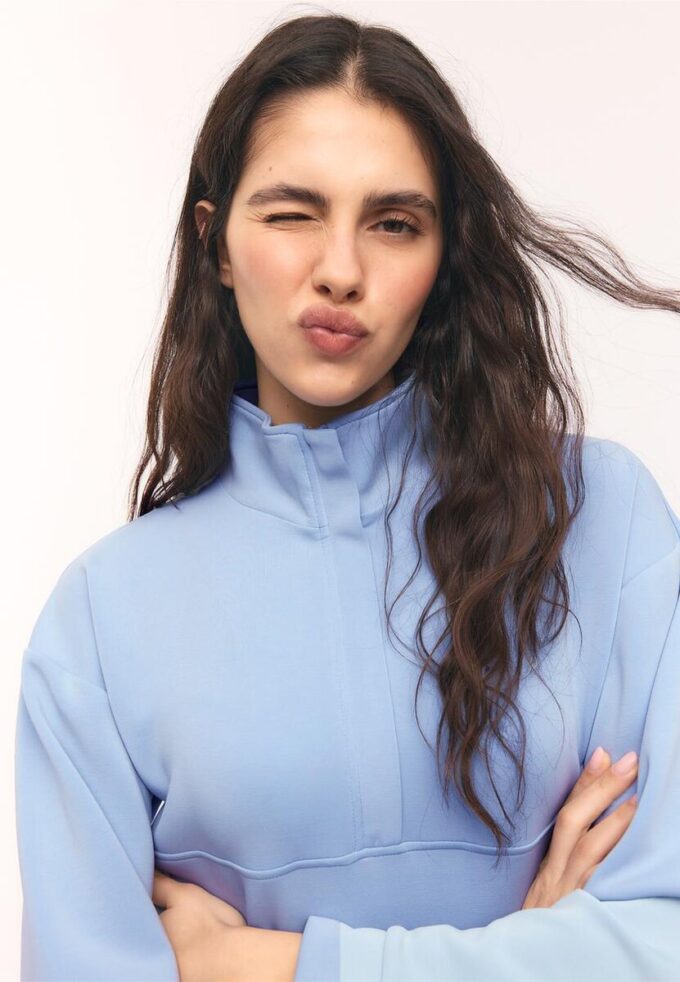 Soft-Touch-Sweatshirt med glidelås