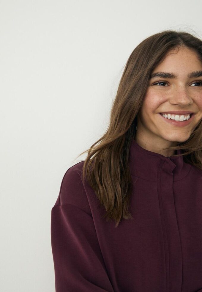 Soft-Touch-Sweatshirt med glidelås