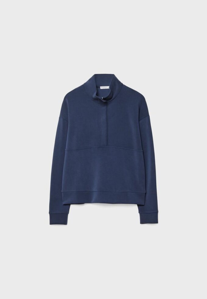 Soft-Touch-Sweatshirt med glidelås