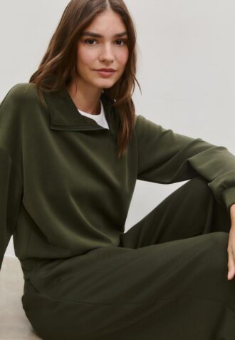 Soft-Touch-Sweatshirt med glidelås i siden