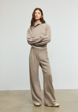 Soft-Touch-Sweatshirt med glidelås i siden