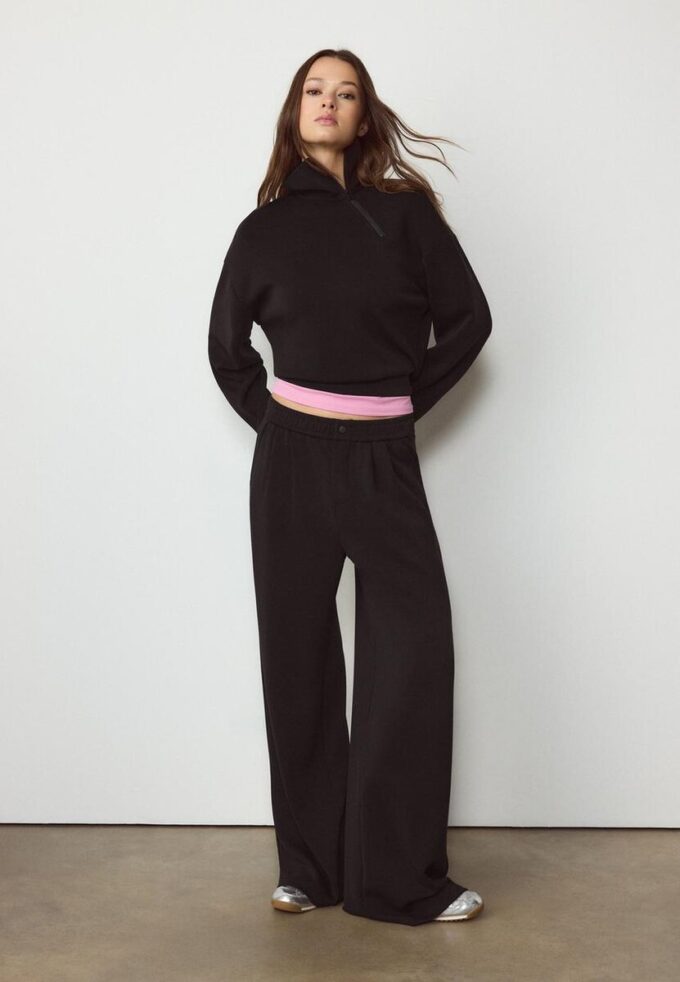 Soft-Touch-Sweatshirt med glidelås i siden