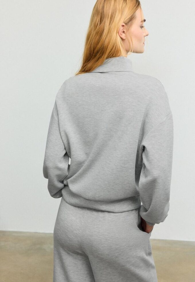Soft-Touch-Sweatshirt med glidelås i siden