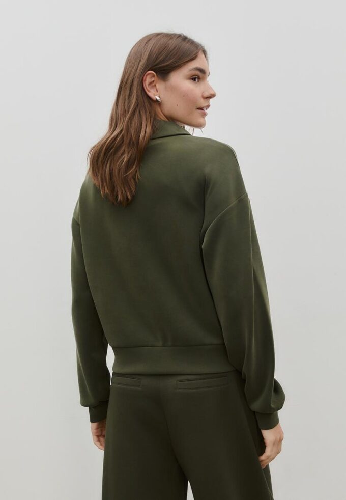 Soft-Touch-Sweatshirt med glidelås i siden