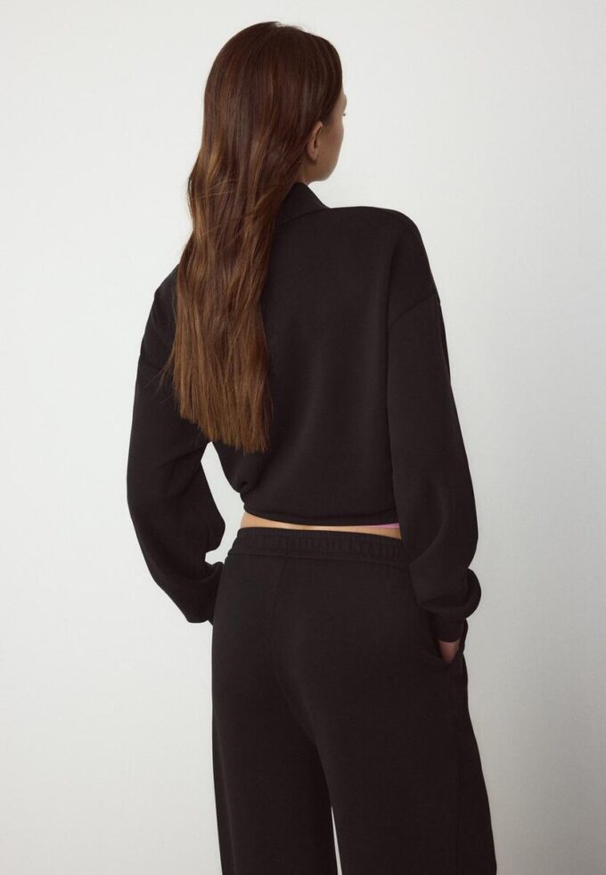 Soft-Touch-Sweatshirt med glidelås i siden