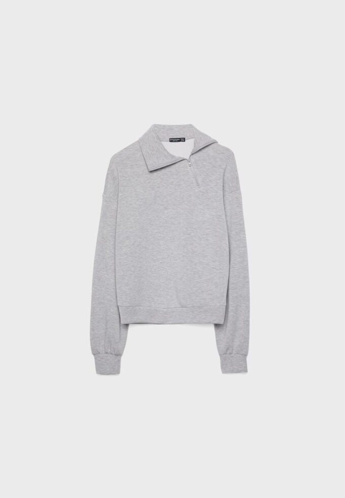 Soft-Touch-Sweatshirt med glidelås i siden