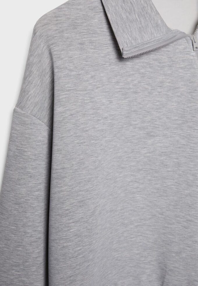 Soft-Touch-Sweatshirt med glidelås i siden