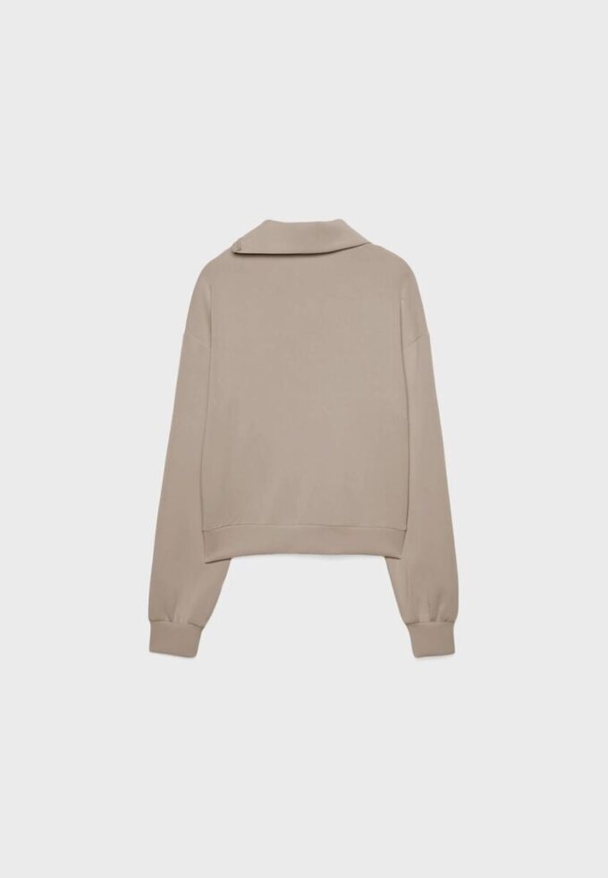 Soft-Touch-Sweatshirt med glidelås i siden