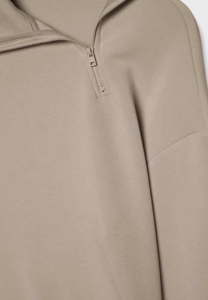 Soft-Touch-Sweatshirt med glidelås i siden