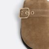 Split-suede-klogger med spenne