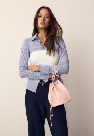 Stiv bøtteveske med øyeletter