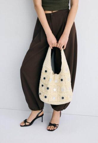 Stor skulderveske med speil