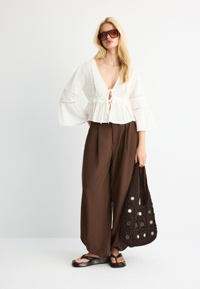 Stor skulderveske med speil